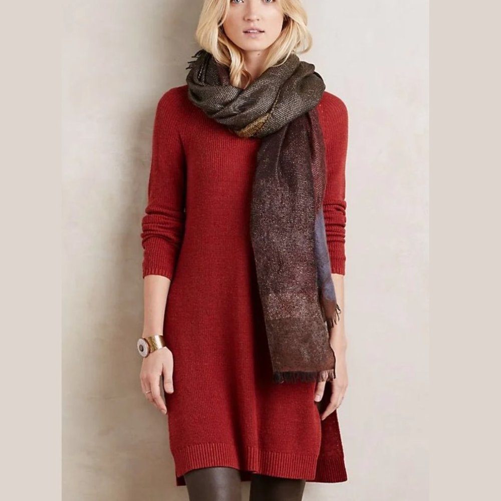 Anthropologie Moth Knit Split Tunic Sweater XS